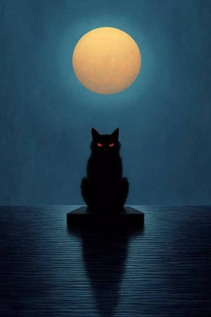 月下黑猫