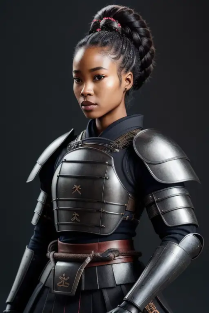 武士盔甲黑人女性